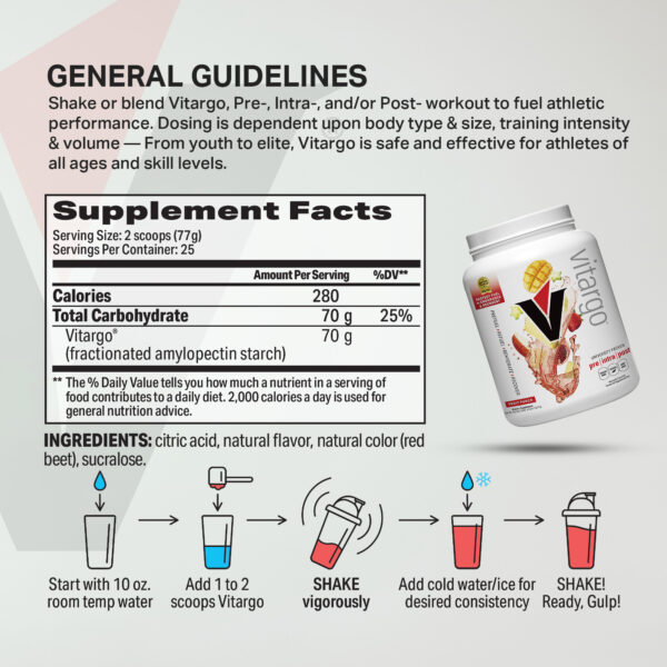 Vitargo Fruit Punch Supplement Facts and Mixing